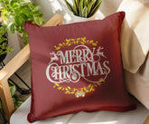 Elegant Merry Christmas Embroidery Design with Holly and Reindeer Accents - FineryEmbroidery